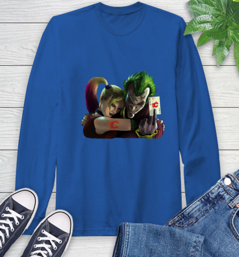 Calgary Flames NHL Hockey Joker Harley Quinn Suicide Squad Long Sleeve T-Shirt 10 Calgary Flames NHL Hockey Joker Harley Quinn Suicide Squad Long Sleeve T-Shirt - Image 10