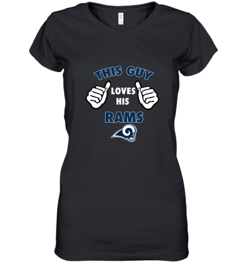 This Girl Loves Her Los Angeles Rams Women's V-Neck T-Shirt