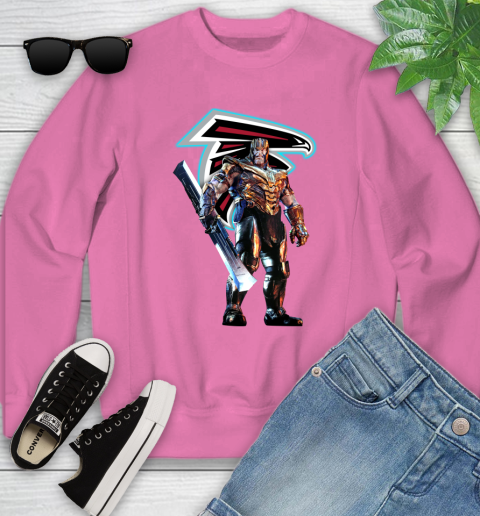 NFL Thanos Gauntlet Avengers Endgame Football Atlanta Falcons Youth Sweatshirt 7
