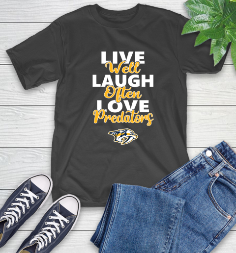 NHL Hockey Nashville Predators Live Well Laugh Often Love Shirt T-Shirt