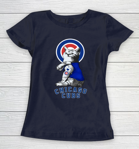 MLB Baseball My Cat Loves Chicago Cubs Women's T-Shirt 2