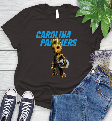 Carolina Panthers NFL Football Groot Marvel Guardians Of The Galaxy Women's T-Shirt 8