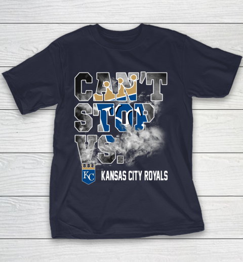 MLB Kansas City Royals Baseball Can't Stop Vs Kansas City Royals Youth T-Shirt 2