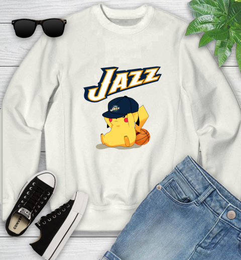 NBA Pikachu Basketball Sports Utah Jazz Youth Sweatshirt