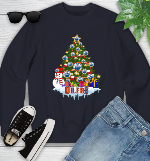 Edmonton Oilers Merry Christmas NHL Hockey Sports Youth Sweatshirt 3