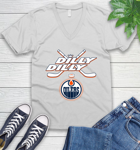 NHL Edmonton Oilers Dilly Dilly Hockey Sports V-Neck T-Shirt