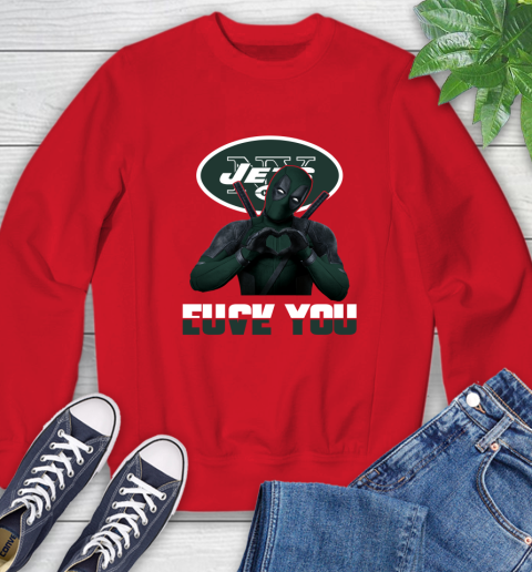 NHL New York Jets Deadpool Love You Fuck You Football Sports Sweatshirt 10