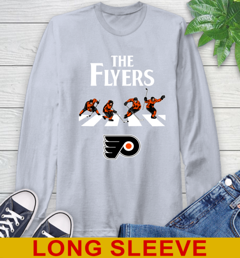 NHL Hockey Philadelphia Flyers The Beatles Rock Band Shirt Long Sleeve T- Shirt