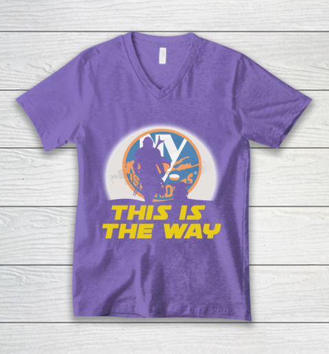 New York Islanders NHL Ice Hockey Star Wars Yoda And Mandalorian This Is The Way V-Neck T-Shirt 8
