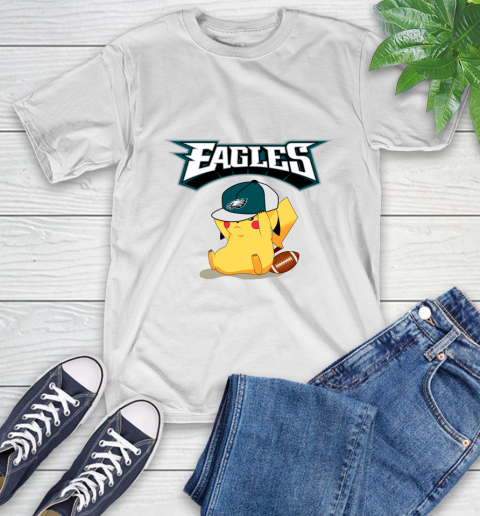 NFL Pikachu Football Sports Philadelphia Eagles T-Shirt