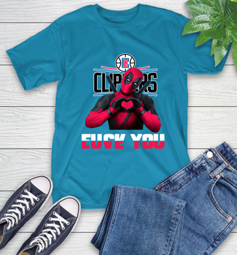 NBA LA Clippers Deadpool Love You Fuck You Basketball T-Shirt 9