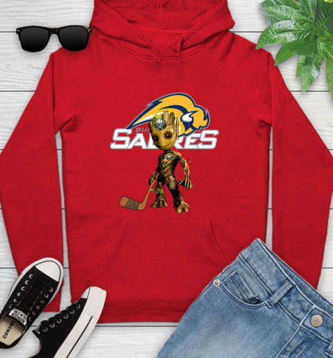 Buffalo Sabres NHL Hockey Groot Marvel Guardians Of The Galaxy Youth Hoodie 11