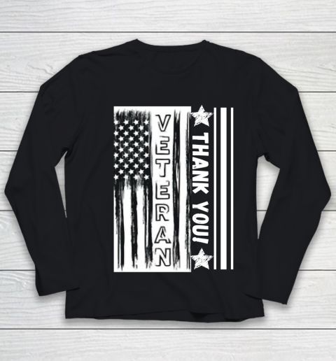 Memorial Day USA Flag Heart American Patriotic Armed Forces Veterans Independence Day 4th Of July Youth Long Sleeve