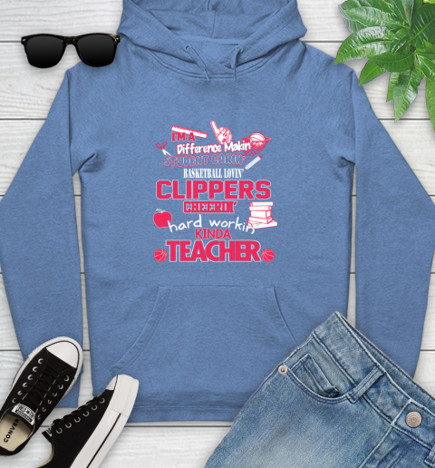 LA Clippers NBA I'm A Difference Making Student Caring Basketball Loving Kinda Teacher (1) Youth Hoodie 13