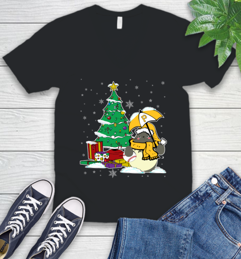 Pittsburgh Pirates MLB Baseball Cute Tonari No Totoro Christmas Sports V-Neck T-Shirt