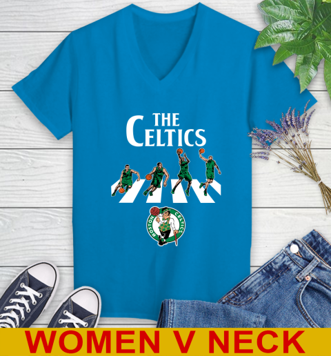 NBA Basketball Boston Celtics The Beatles Rock Band Shirt Women's V-Neck T-Shirt 7