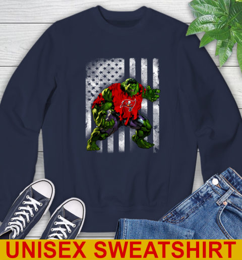 Tampa Bay Buccaneers Hulk Marvel Avengers NFL Football American Flag Sweatshirt 2
