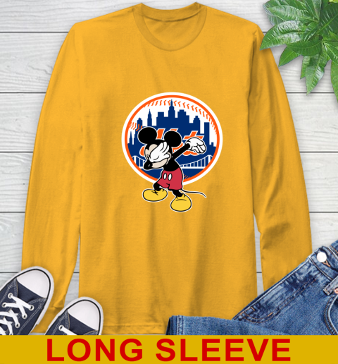 New York Mets MLB Baseball Dabbing Mickey Disney Sports Long Sleeve T-Shirt 3