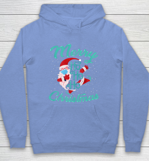 Merry Christmas Ho Ho Ho Santa Claus Wearing A Face Mask Hoodie 8