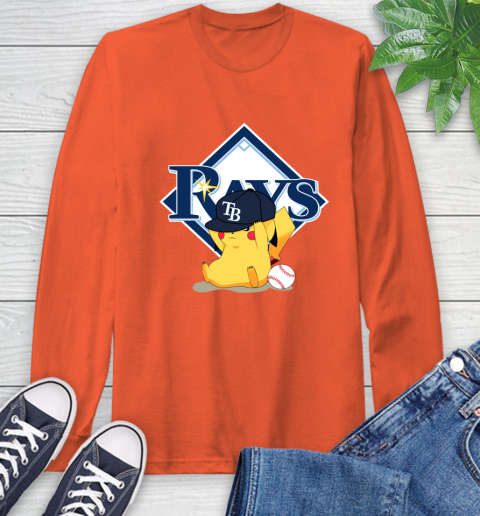 MLB Pikachu Baseball Sports Tampa Bay Rays Long Sleeve T-Shirt 5