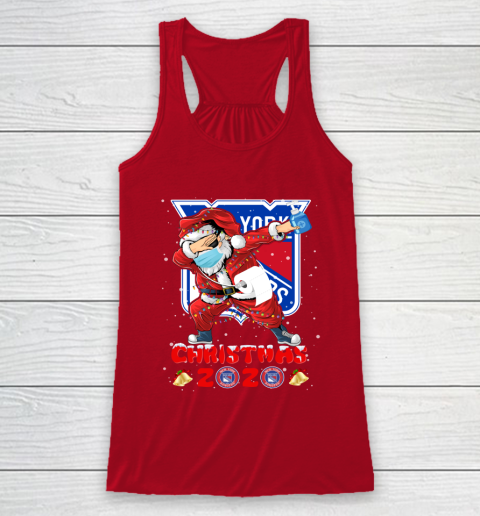 New York Rangers Funny Santa Claus Dabbing Christmas 2020 NHL Racerback Tank 4