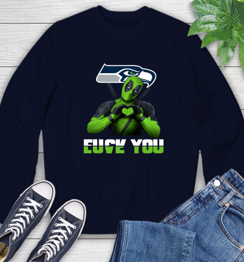 NHL Seattle Seahawks Deadpool Love You Fuck You Football Sports Sweatshirt 2