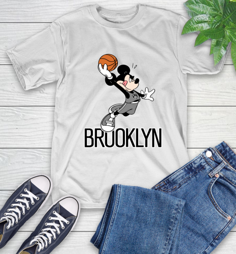 NBA Basketball Brooklyn Nets Cheerful Mickey Mouse Shirt T-Shirt 2