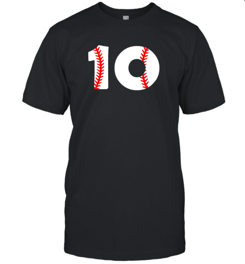 Tenth Birthday 10th BASEBALL Shirt  Number 10 Born In 2009 Unisex Jersey Tee