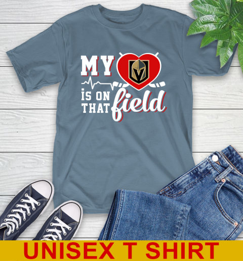 NHL My Heart Is On That Field Hockey Sports Vegas Golden Knights T-Shirt 8