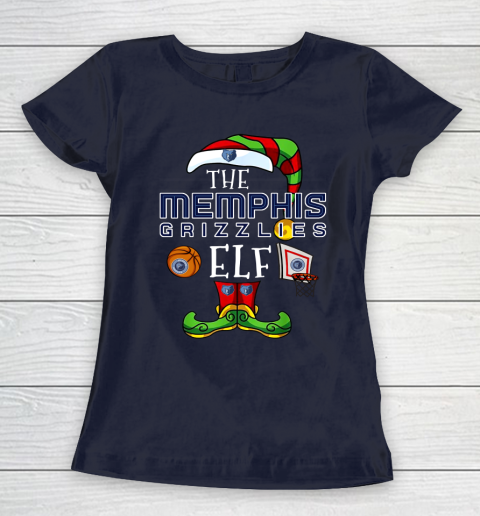 Memphis Grizzlies Christmas ELF Funny NBA Women's T-Shirt 2