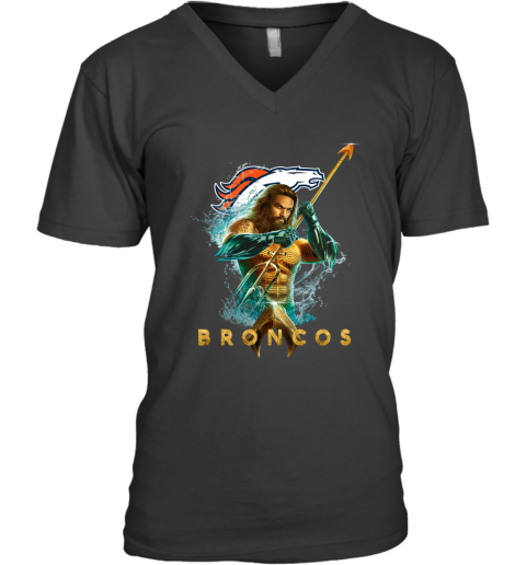 NFL Denver Broncos Aquaman DC Football Sports JGsZz7Mx59r v neck unisex 8 95 151514 front black
