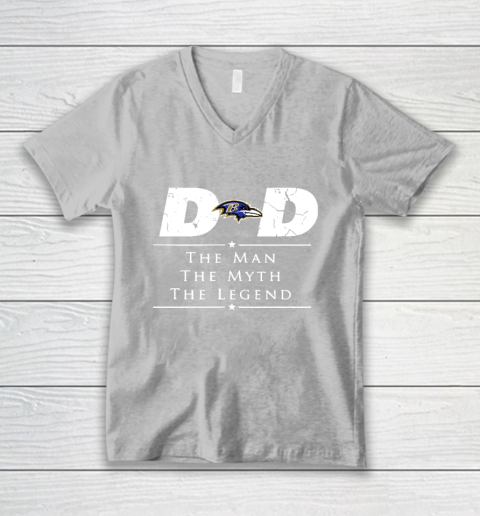 Baltimore Ravens NFL Football Dad The Man The Myth The Legend V-Neck T-Shirt 3