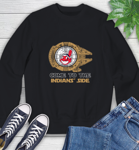 MLB Come To The Cleveland Indians Side Star Wars Baseball Sports Sweatshirt