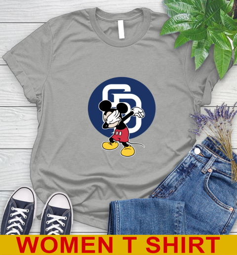 San Diego Padres MLB Baseball Dabbing Mickey Disney Sports Women's T-Shirt 11