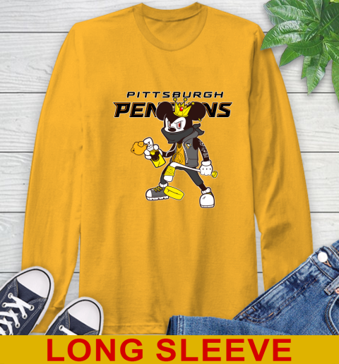 Pittsburgh Penguins NHL Hockey Mickey Peace Sign Sports Long Sleeve T-Shirt 3
