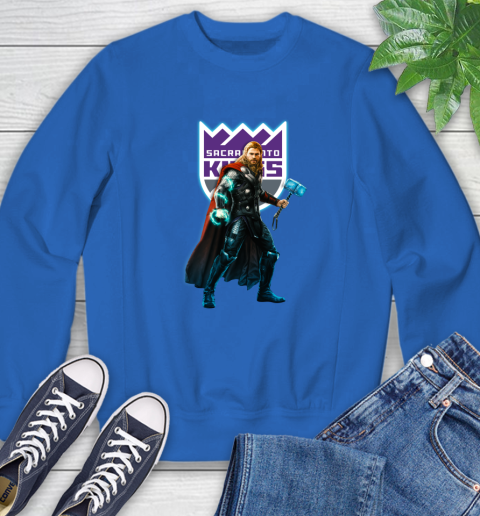 NBA Thor Avengers Endgame Basketball Sacramento Kings Sweatshirt 8