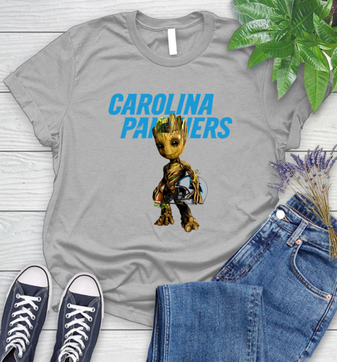 Carolina Panthers NFL Football Groot Marvel Guardians Of The Galaxy Women's T-Shirt 5