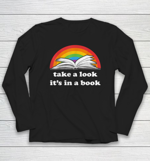 Take A Look It's In A Book Reading Vintage Retro Rainbow Long Sleeve T-Shirt