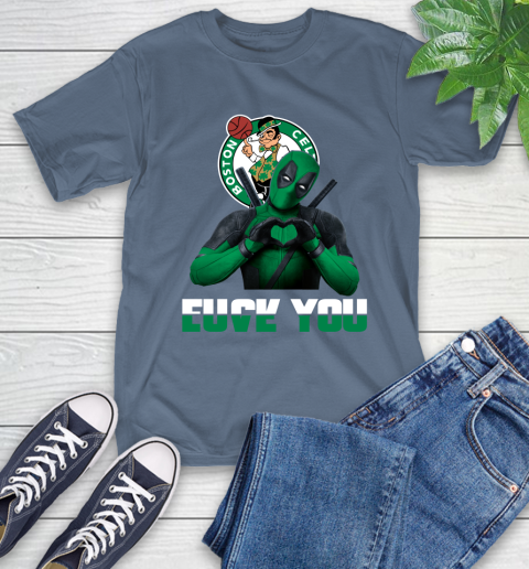 NBA Boston Celtics Deadpool Love You Fuck You Basketball Sports T-Shirt 8