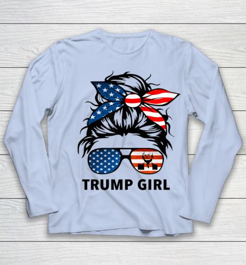 Trump Girl American Flag Glass Youth Long Sleeve 5