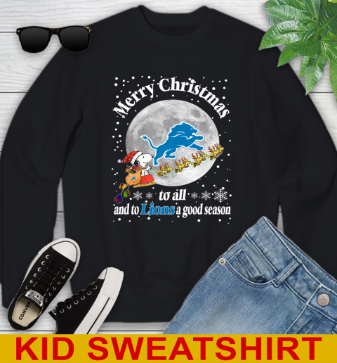 Detroit Lions Merry Christmas To All And To Lions A Good Season NFL Football Sports Youth Sweatshirt