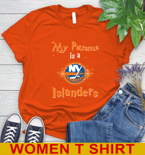 NHL Hockey Harry Potter My Patronus Is A New York Islanders Women's T-Shirt - Image 4