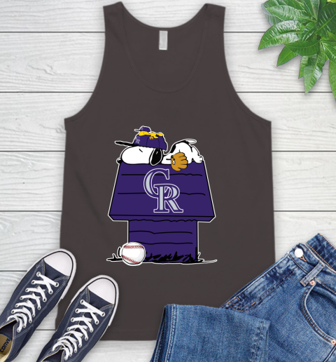 MLB Colorado Rockies Snoopy Woodstock The Peanuts Movie Baseball T Shirt Tank Top 7