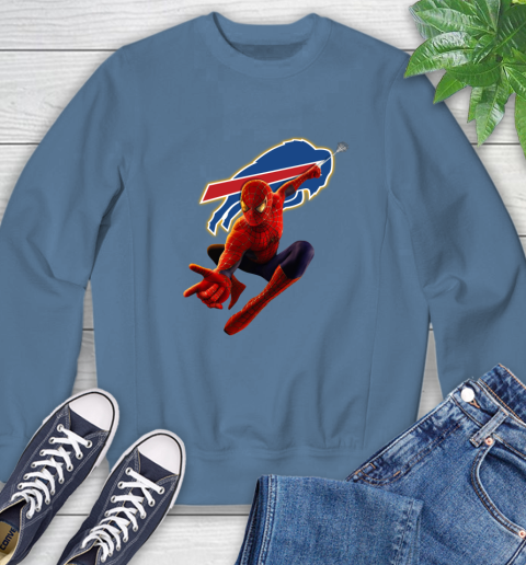 NFL Spider Man Avengers Endgame Football Buffalo Bills Sweatshirt 7