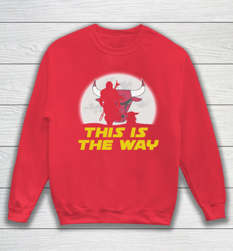 Chicago Bulls NBA Basketball Star Wars Yoda And Mandalorian This Is The Way Sweatshirt 7