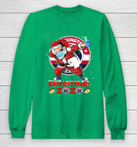 Washington Wizards Funny Santa Claus Dabbing Christmas 2020 NBA Long Sleeve T-Shirt 4
