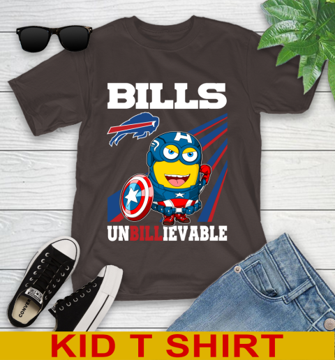 NFL Football Buffalo Bills Captain America Marvel Avengers Minion Shirt Youth T-Shirt 6