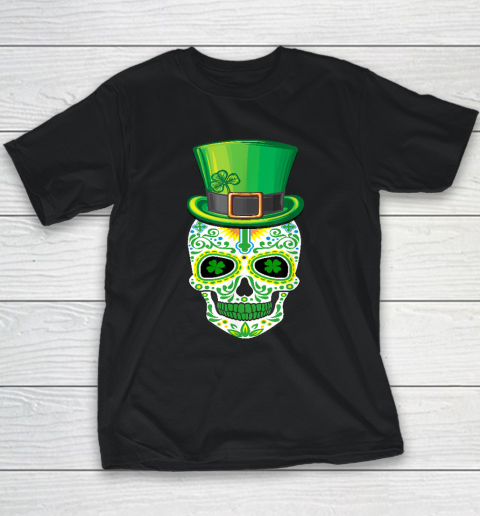Skull St Patricks Day Irish Funny Saint Patricks Day Of Dead Youth T-Shirt