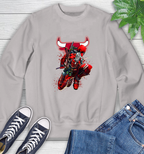 NBA Deadpool Marvel Comics Sports Basketball Chicago Bulls Sweatshirt 12