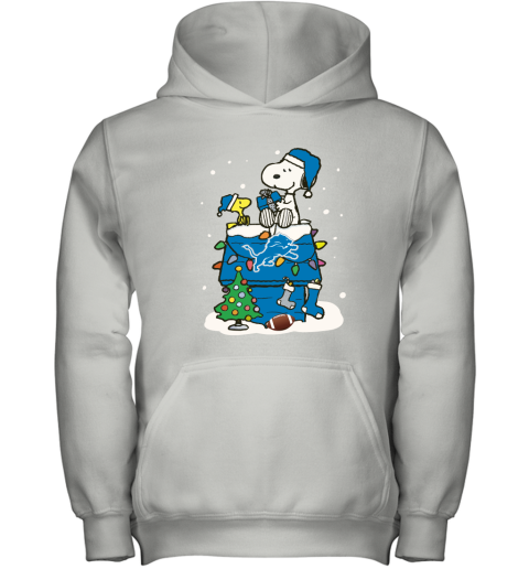 A Happy Christmas With Detroit Lions Snoopy Youth Hoodie